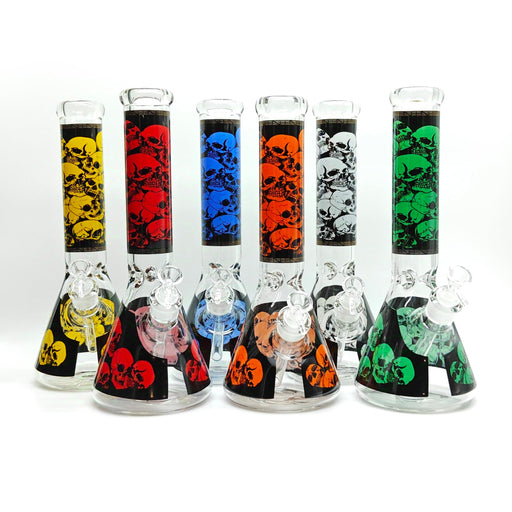 14" 7mm Skull Beaker Glass Bong [P8] Glass Bong Super Supplys Inc