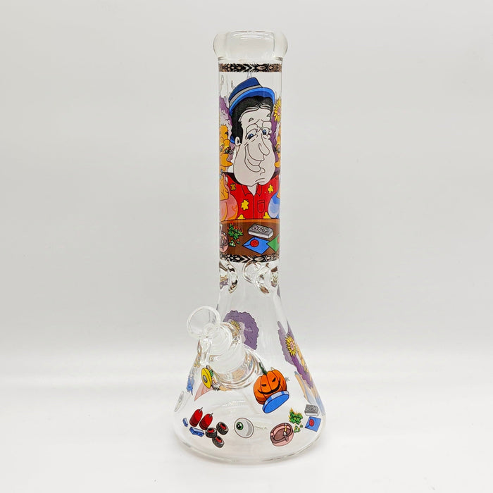 14" 7mm Novelty Design Beaker Glass Bong [240612] Glass Bong Super Supplys Inc Design D