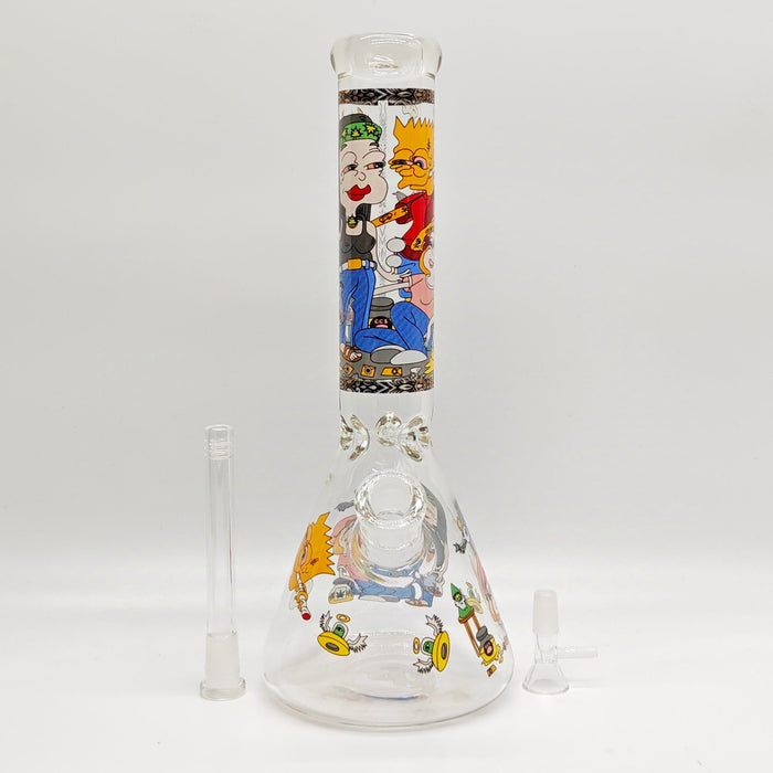 14" 7mm Novelty Design Beaker Glass Bong [240612] Glass Bong Super Supplys Inc