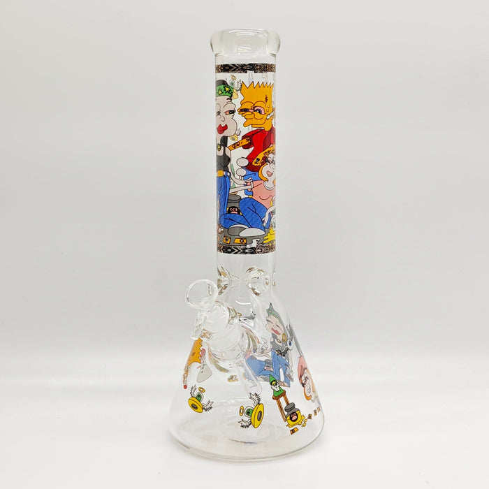 14" 7mm Novelty Design Beaker Glass Bong [240612] Glass Bong Super Supplys Inc Design E