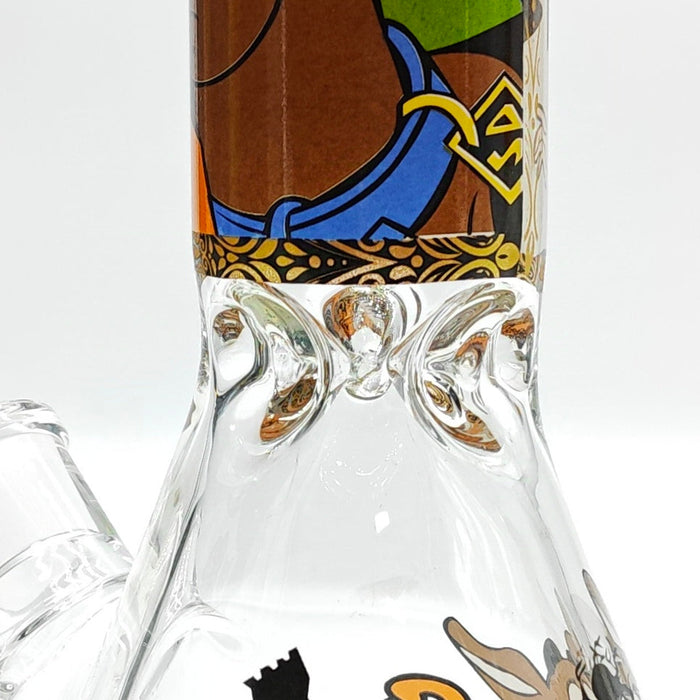 14" 7mm Cartoon Beaker Glass Bong [P22] Glass Bong Super Supplys Inc