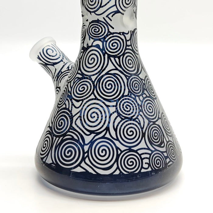 14" 5mm Abstract Design Beaker Glass Bong [LOT0072] Glass Bong Super Supplys Inc