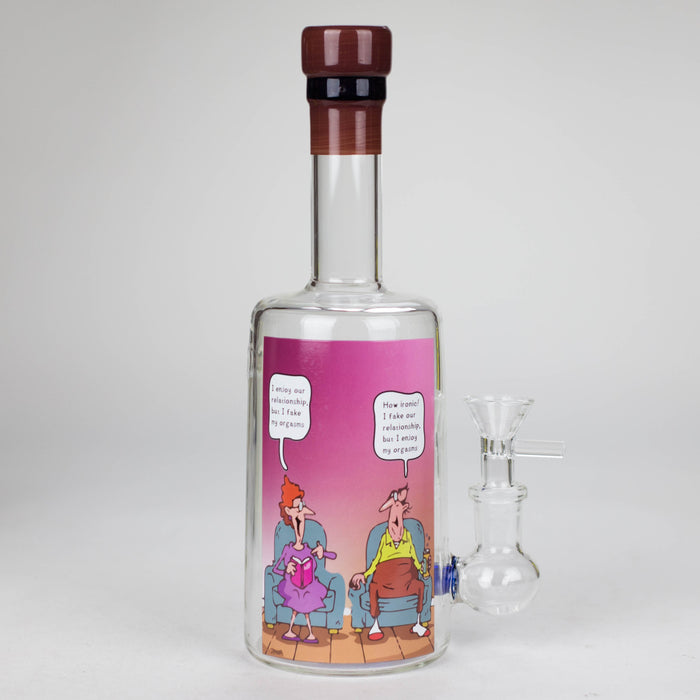 9" Liquor Bottle Glass Bong [MK-BB01] Glass Bong JJ Distribution Cartooon-8