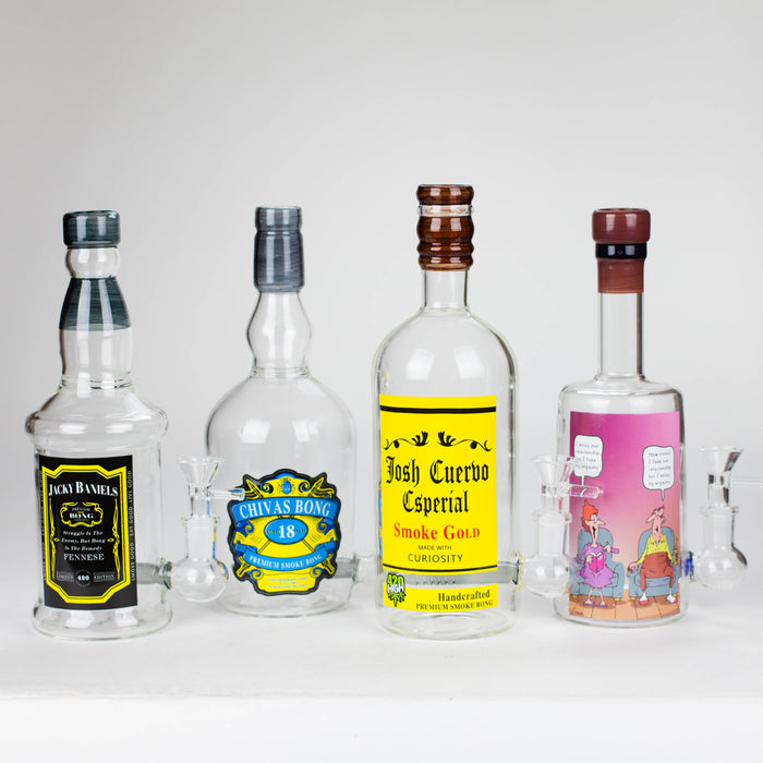 9" Liquor Bottle Glass Bong [MK-BB01] Glass Bong JJ Distribution