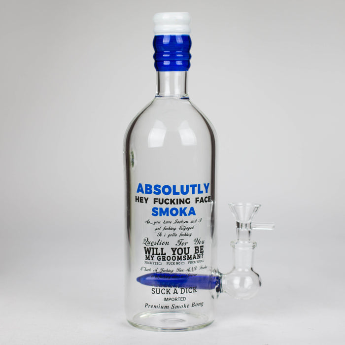 9" Liquor Bottle Glass Bong [MK-BB01] Glass Bong JJ Distribution Absolutly Smoka-3