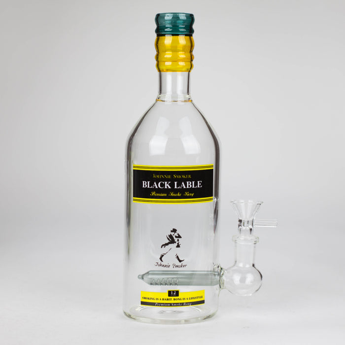 9" Liquor Bottle Glass Bong [MK-BB01] Glass Bong JJ Distribution Johnnie Smoker-4