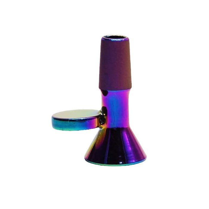 14mm Joint Electroplated Glass Bowl With Gold Logo Bowl · Popper Fortune Rainbow