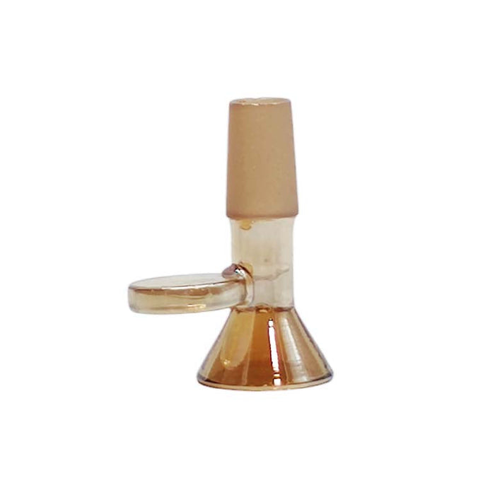 14mm Joint Electroplated Glass Bowl With Gold Logo Bowl · Popper Fortune Brown