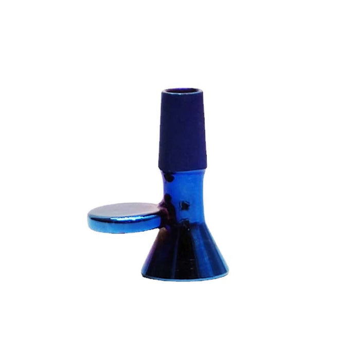 14mm Joint Electroplated Glass Bowl With Gold Logo Bowl · Popper Fortune Blue