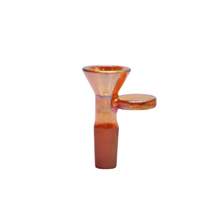 14mm Joint Electroplated Glass Bowl With Gold Logo Bowl · Popper Fortune Dark Brown