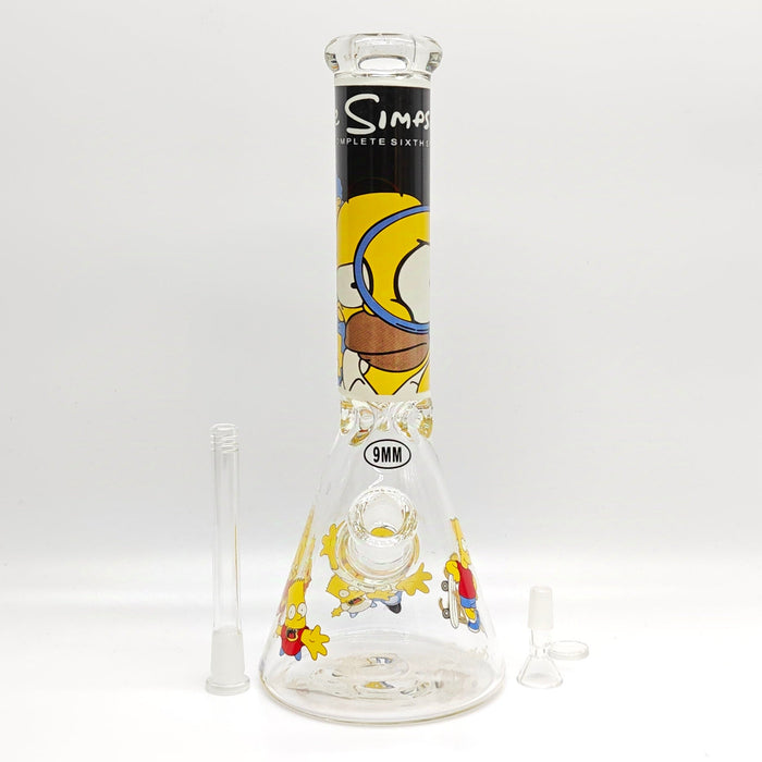 14" 9mm Cartoon Beaker Glass Bong [145009P] Glass Bong Super Supplys Inc