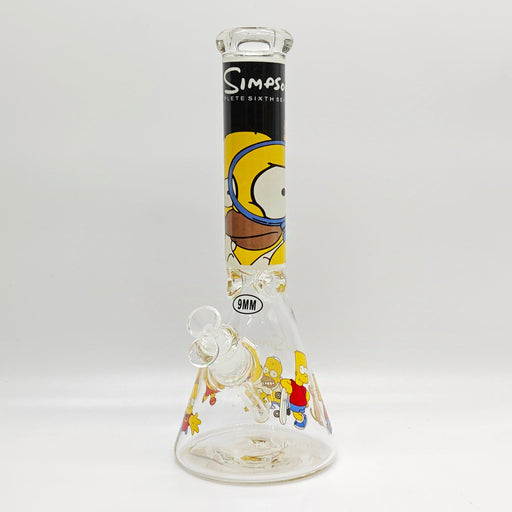 14" 9mm Cartoon Beaker Glass Bong [145009P] Glass Bong Super Supplys Inc Design A