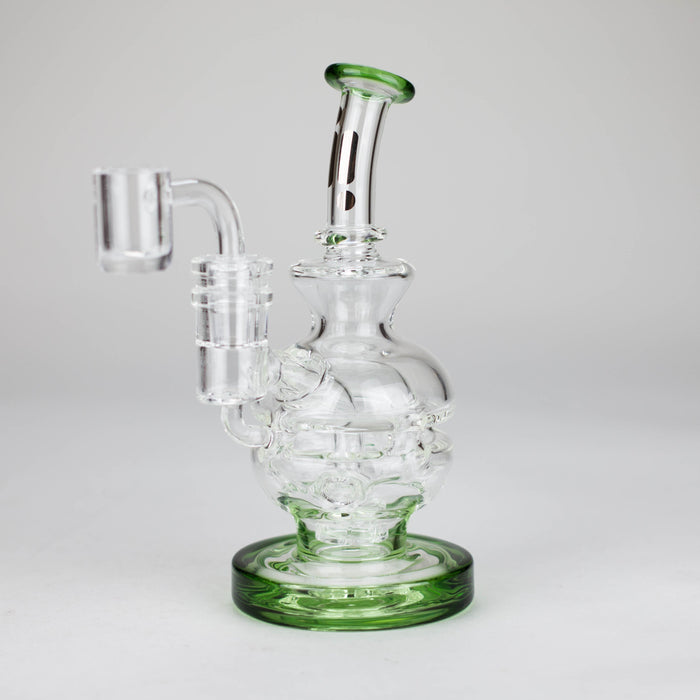 Infyniti | 6" Double glass recycle rig with shower head diffuser [GP1935] Glass Rig ONE Green