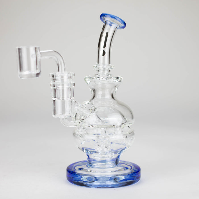 Infyniti | 6" Double glass recycle rig with shower head diffuser [GP1935] Glass Rig ONE Blue