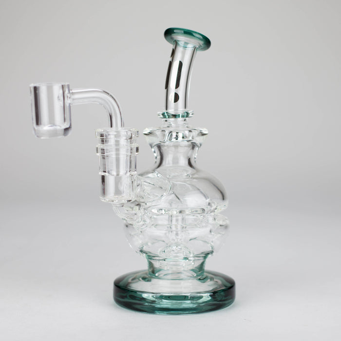 Infyniti | 6" Double glass recycle rig with shower head diffuser [GP1935] Glass Rig ONE Lake Green