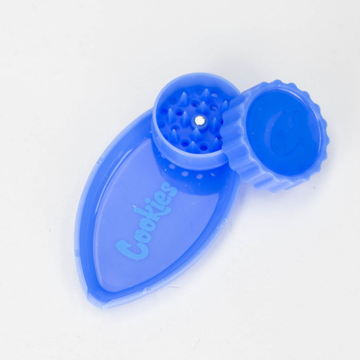 2" Plastic Tobacco Grinder with Tray Regular Grinder BANKA Blue