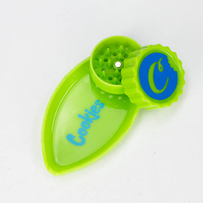 2" Plastic Tobacco Grinder with Tray Regular Grinder BANKA Green