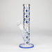 10" Color accented Staight Tube Glass Bong With Maple Leaf Design Glass Bong 777 Smoke Blue