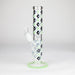 10" Color accented Staight Tube Glass Bong With Maple Leaf Design Glass Bong 777 Smoke Green
