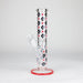 10" Color accented Staight Tube Glass Bong With Maple Leaf Design Glass Bong 777 Smoke Red