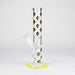 10" Color accented Staight Tube Glass Bong With Maple Leaf Design Glass Bong 777 Smoke Yellow