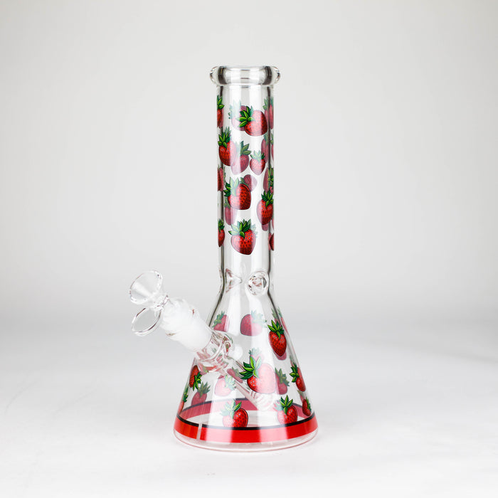10" Glass Bong With Fruit Design Glass Bong 777 Smoke Strawberry