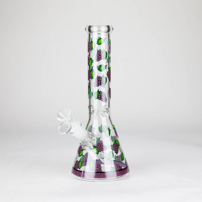 10" Glass Bong With Fruit Design Glass Bong 777 Smoke Grape
