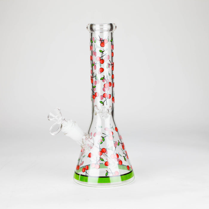 10" Glass Bong With Fruit Design Glass Bong 777 Smoke Cherry