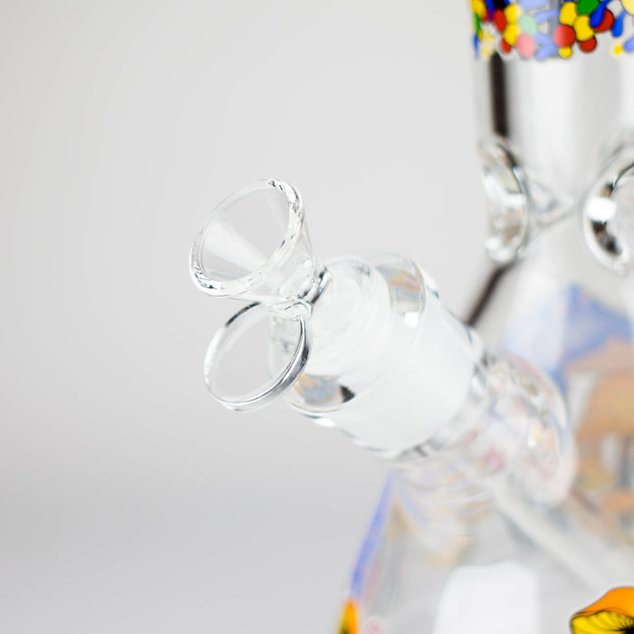 Z14" 7 mm Glass Bong With Magic Mushroom Design Glass Bong 777 Smoke