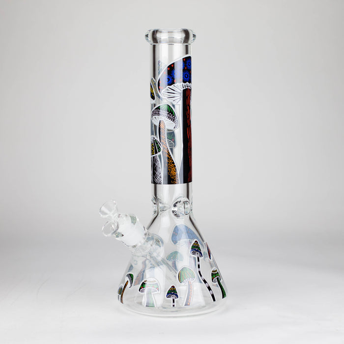 Z14" 7 mm Glass Bong With Magic Mushroom Design Glass Bong 777 Smoke Design3