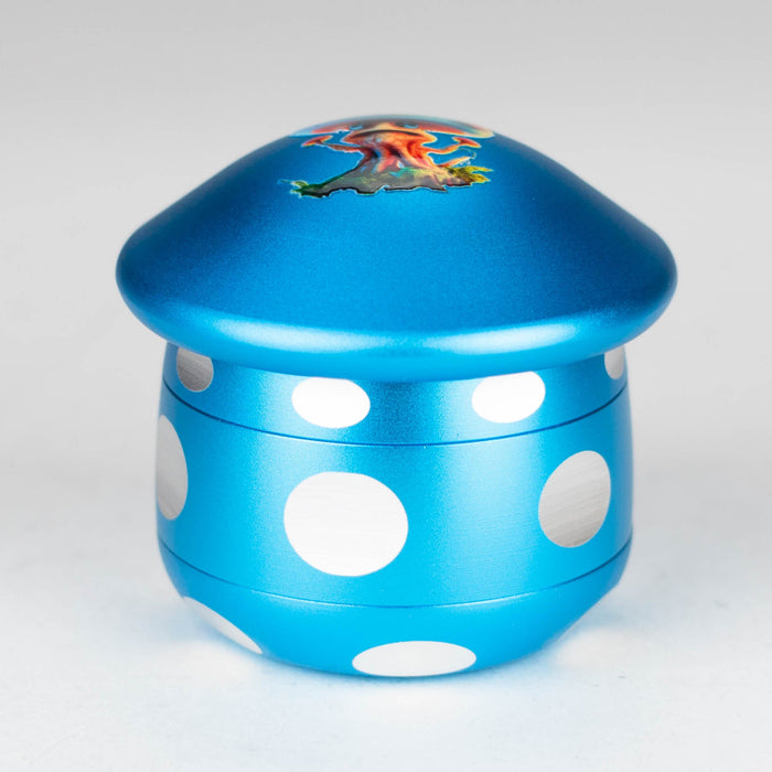 ZAluminum Mushroom Grinder 4 Layers Regular Grinder 777 Smoke Blue