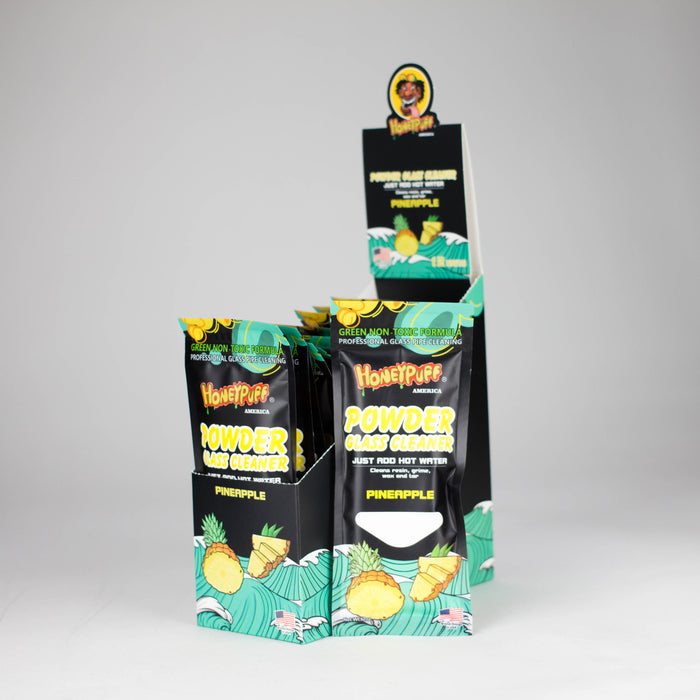 Honeypuff | Glass Cleaner Powder Box of 12 (Non-Toxic Pack) Cleaner 777 Smoke Pineapple