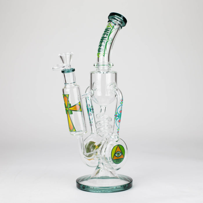 WENEED | 14" Spiral Recycler Glass bong Glass Bong WENEED® Aqua