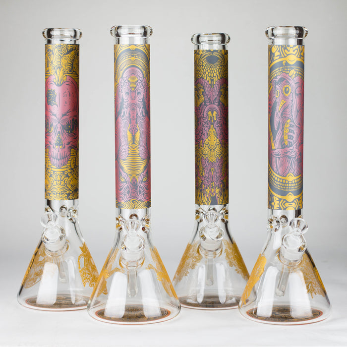 16" 7mm Artistic Design Beaker Glass Bong Super Supplys Inc