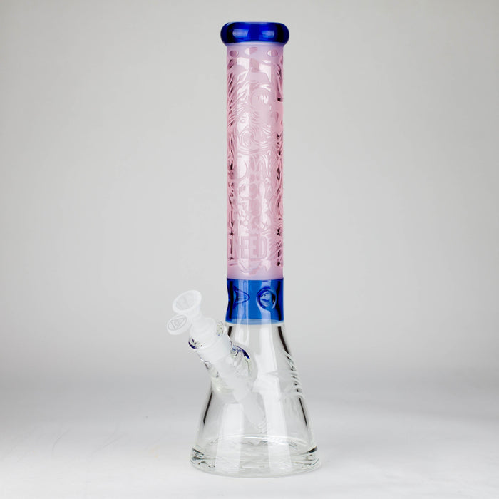 WENEED | 15" Trident Glass beaker Glass Bong WENEED® Pink