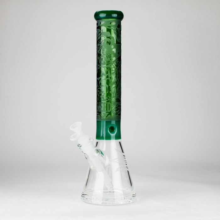 WENEED | 15" Trident Glass beaker Glass Bong WENEED® Green