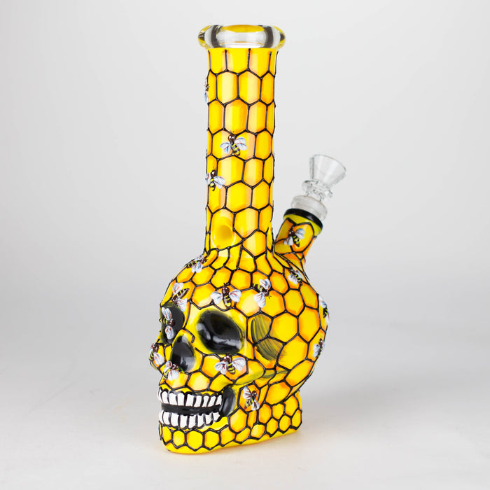 9" Sugar Skull-Themed glass bong [SK Series] Glass Bong BB Canada Yellow