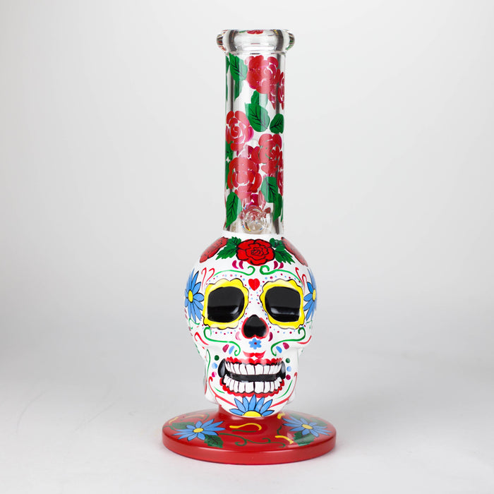 10" Sugar Skull-Themed glass bong [SK Series] Glass Bong BB Canada