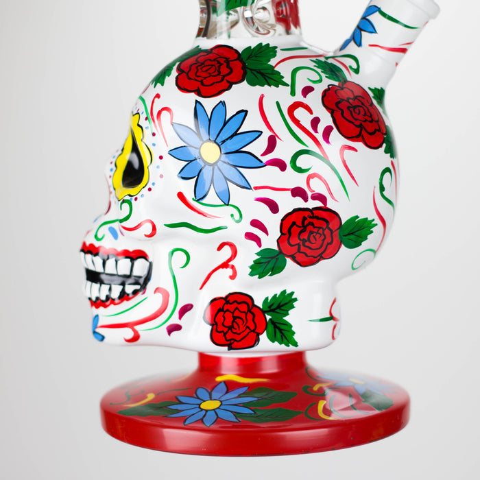 10" Sugar Skull-Themed glass bong [SK Series] Glass Bong BB Canada