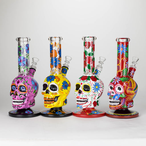 10" Sugar Skull-Themed glass bong [SK Series] Glass Bong BB Canada
