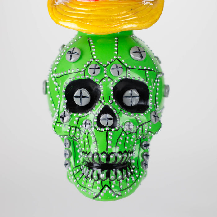 9" Wizard-Themed Sugar Skull Glass Bong [SK05] Glass Bong BB Canada