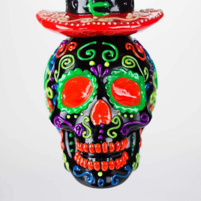 9" Wizard-Themed Sugar Skull Glow-in-the-Dark Glass Bong [SK14] Glass Bong BB Canada