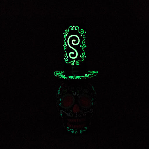 9" Wizard-Themed Sugar Skull Glow-in-the-Dark Glass Bong [SK14] Glass Bong BB Canada