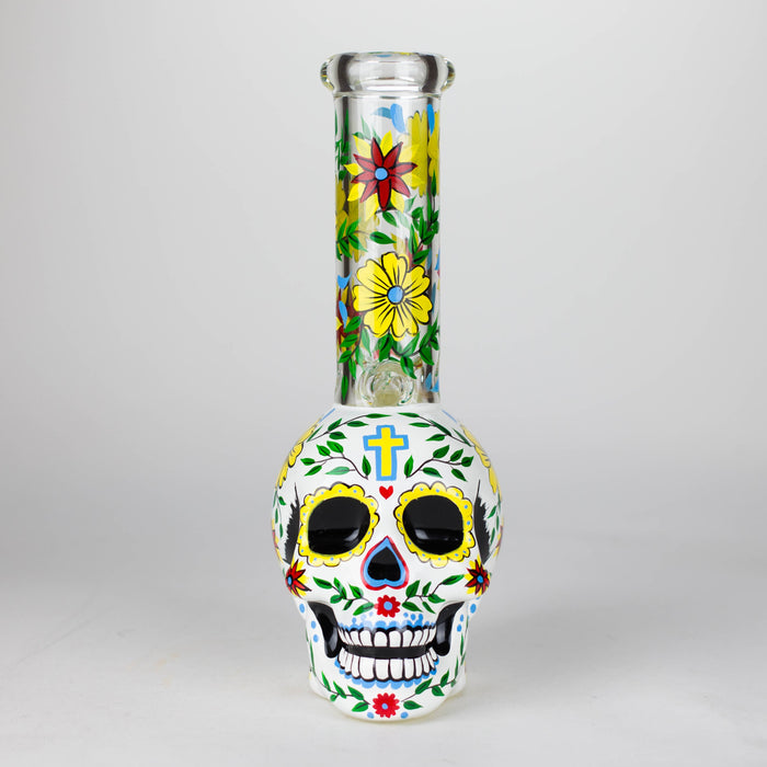 9" Sugar Skull-Themed glass bong [SK Series] Glass Bong BB Canada