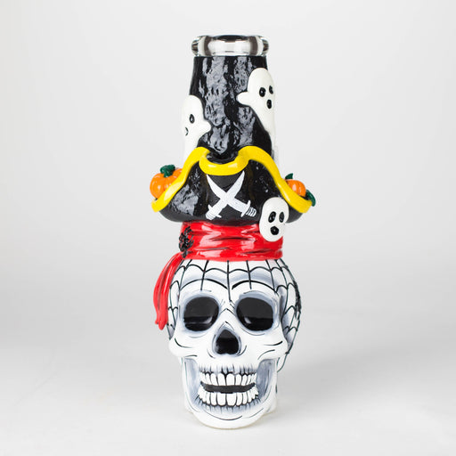 9" Pirate-Themed Sugar Skull Glass Bong [SK20] Glass Bong BB Canada