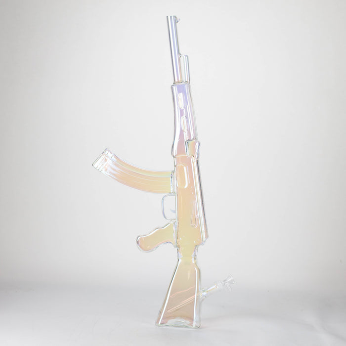 27" Electroplated AK-47 Design Glass Bong with Display Stand [GU001] Glass Bong BB Canada Rainbow