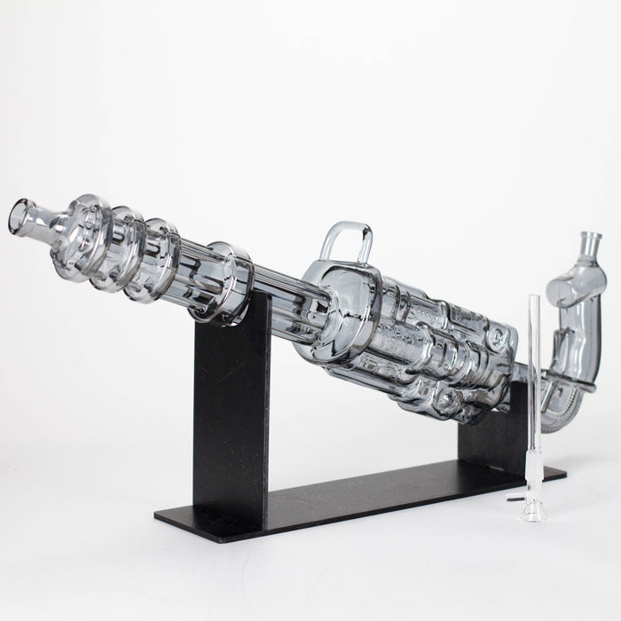 24" Electroplated Machine gun Design Glass Bong with Display Stand [GU002] Glass Bong BB Canada
