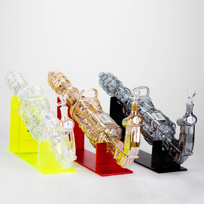 24" Electroplated Machine gun Design Glass Bong with Display Stand [GU002] Glass Bong BB Canada