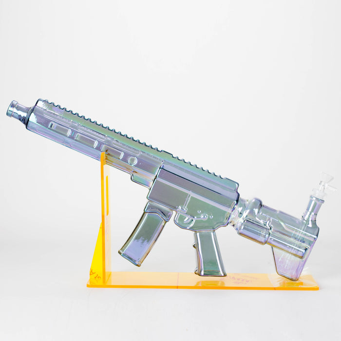 22" Electroplated Machin gun Design Glass Bong with Display Stand [GU003] Glass Bong BB Canada