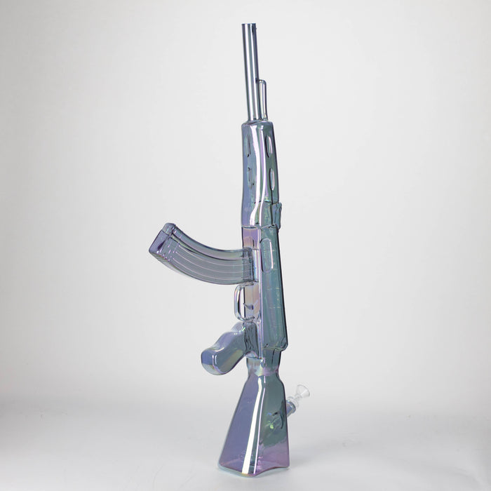 27" Electroplated AK-47 Design Glass Bong with Display Stand [GU001] Glass Bong BB Canada Purple